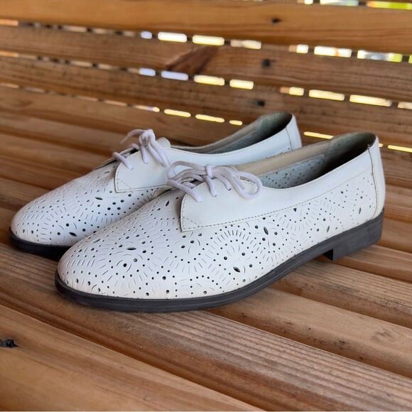 Romano Ridolfi White Leather Oxfords – Women’s Size 8.5 - Picture 1 of 12